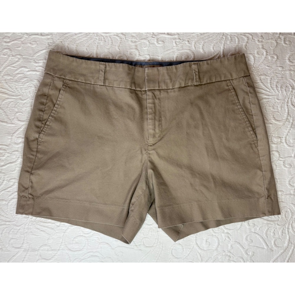Banana Republic Hampton Fit Khaki Chino Shorts Womens Size 8 Tan Cotton Stretch